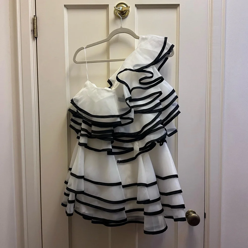 NWT AKIRA One Shoulder Ruffle Dress, Size M - Picture 4 of 5